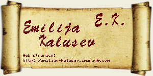 Emilija Kalušev vizit kartica